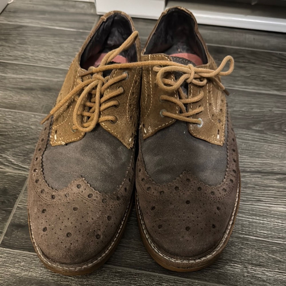 Aldo Brown and Tan Oxford Shoes with Brogue Detailing